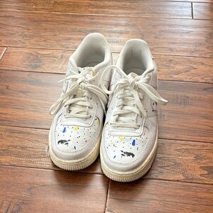 Nike White Sneakers with Colorful Splashes